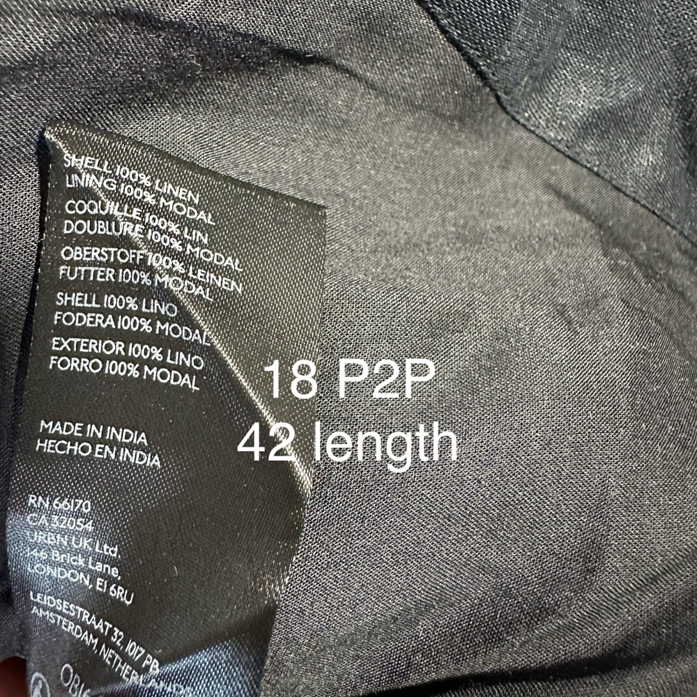Anthropologie linen Black One-Shoulder Dress size 4 - Picture 2 of 6